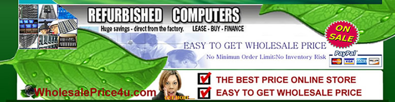 Buy used refurbished desktop computers pcs laptops Notebooks lcd monitors flat screen monitor for sale online dell hp ibm gateway apple lenovo-wholesaleprice4u.com